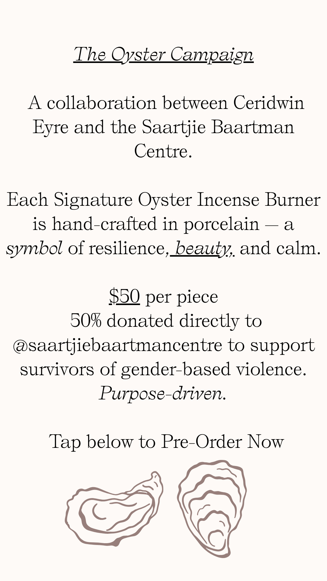 Saartjie Baartman Oyster Incense Burner